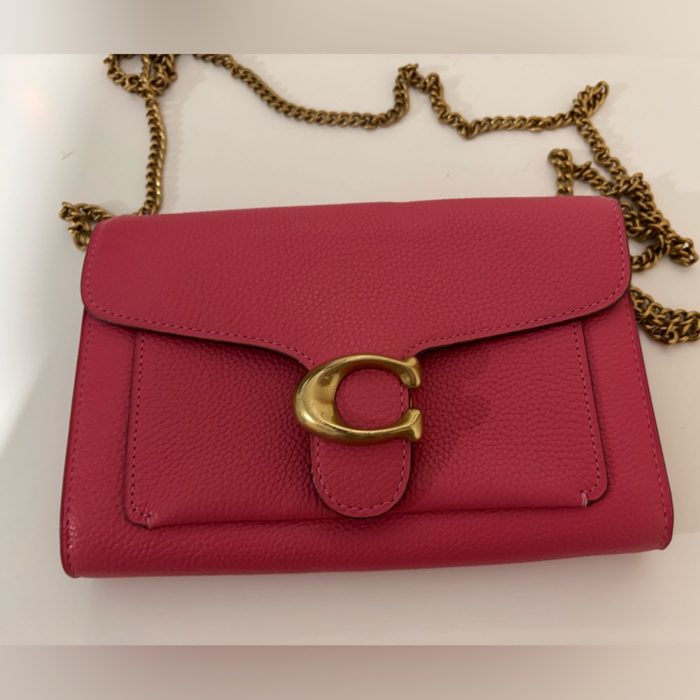 Coach crossbody gold chain